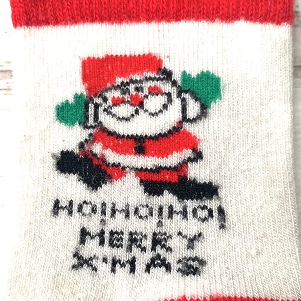 Kids Christmas Socks Toddler Size 2T 3T 4T Kids Red White Ho Ho Ho Holidays